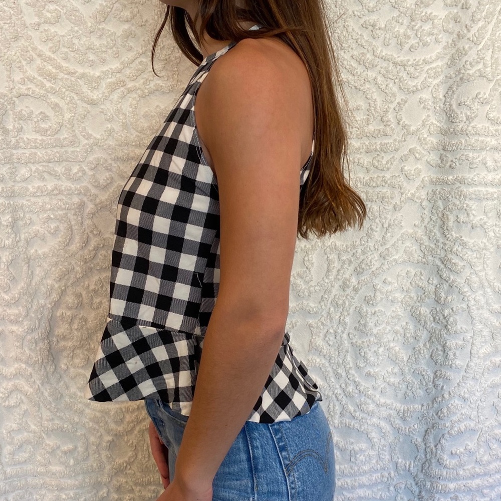 UO Gingham Peplum Tank - Picture 2 of 5